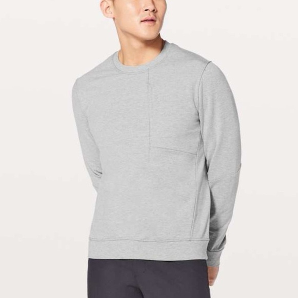 Lululemon men’s city sweat crew heathered medium grey